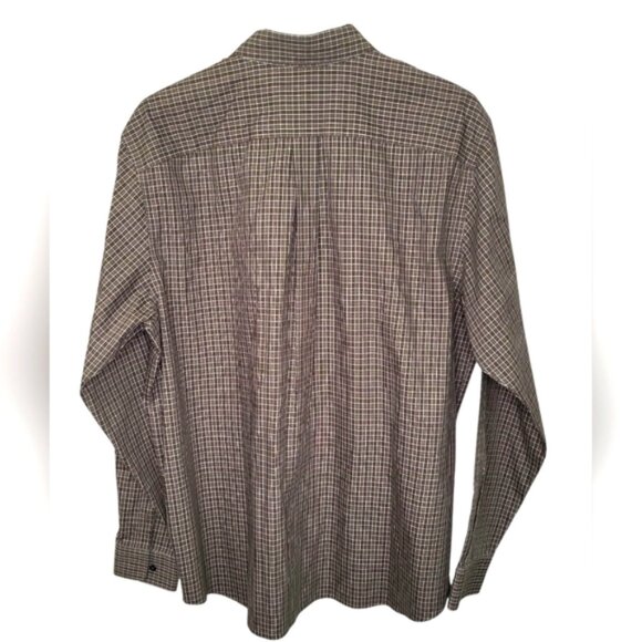 Eddie Bauer Men's Shirt Size XL Tall Khaki Check Relax Fit Button Down Collar - Picture 3 of 11
